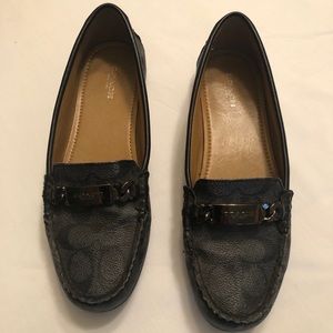 COACH Gray/Black Flats Size 8